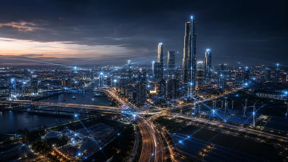 Future smart city illustration